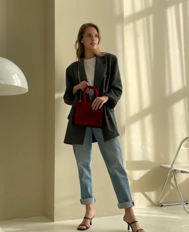 Шелковый тоут Petit (S) RUBY AMORUS! (Красный бархат) RUBY.AMORUS/S